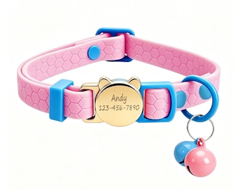 Personalized Silicone Cat Collar - Soft, Comfortable, and Lightweight Breakaway Collar