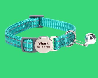 Cat Collar With Custom Engraved ID Tag – Quick Release & Breakaway Safety Bell