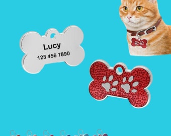Personalized Bone Pet ID Tag: Engraved Dog Name Tag