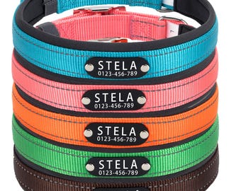 Reflective Personalized Dog Collar: Soft Nylon Custom ID, Explosion-Proof