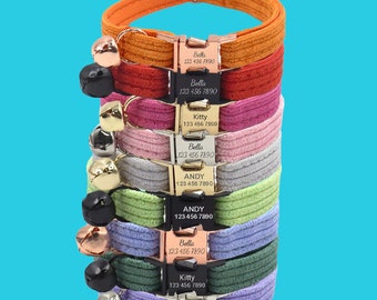 Collier pour chat personnalisé en velours avec noeud papillon : Médaille personnalisée chaton gravée