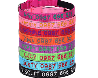 Reflective Personalized Dog Collar: Custom Embroidered Pet ID