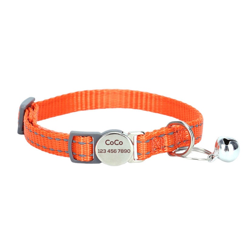 Personalized Cat Collar With Bell Engraved Cat Collar With Etsy