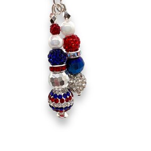 Patriotic Fourth of July red white and blue badge charm, USA 4th of July, zipper pull, journal charm image 6