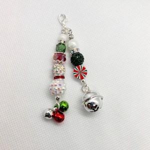 Jingle Bell Badge Charm: Peppermint Holiday ID Holder
