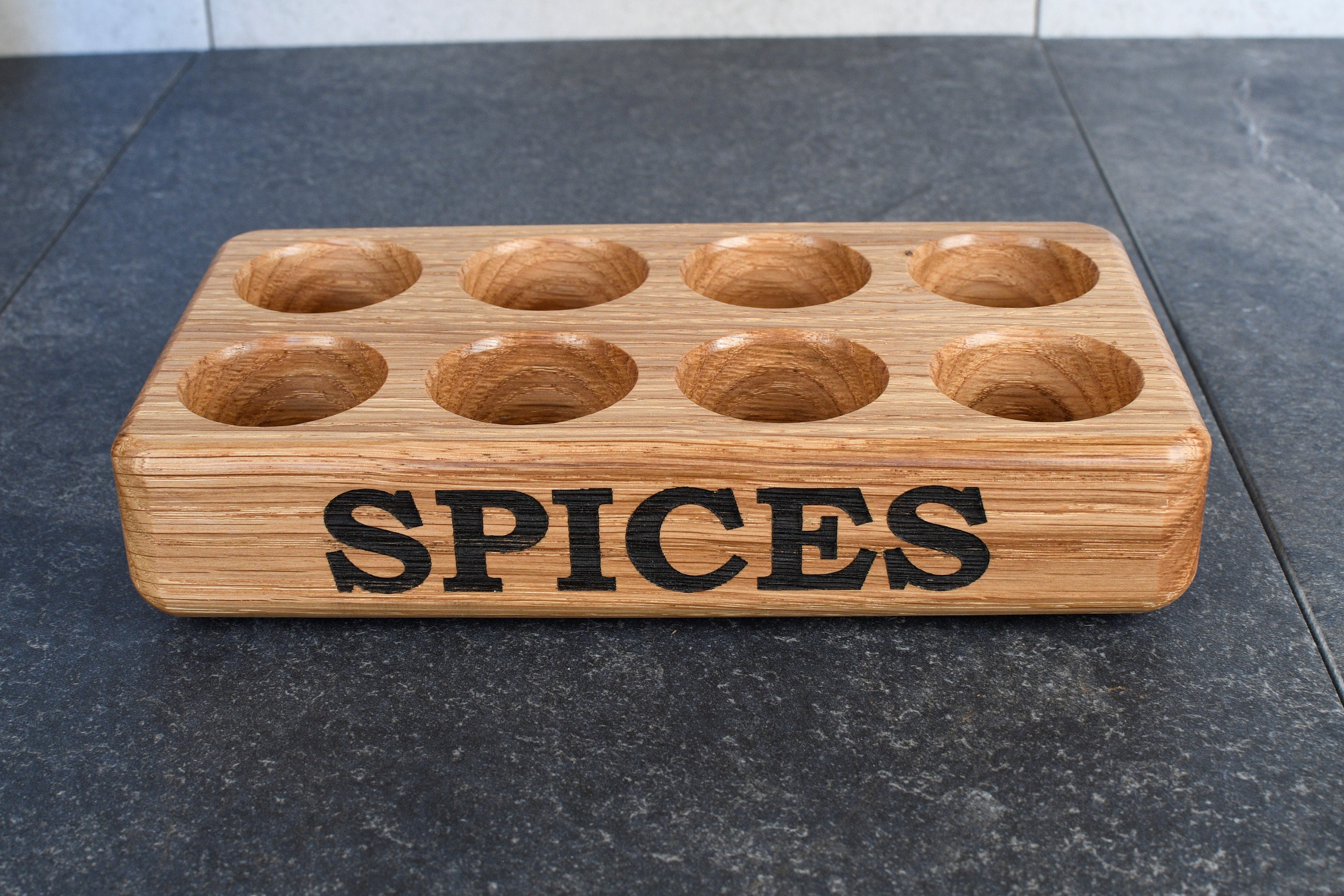 Oak Spice Tube Rack - Handmade Spice Rack - Etsy
