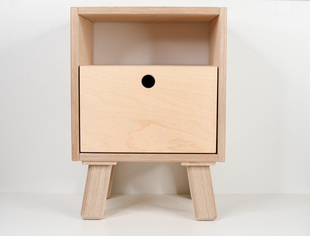Bedside Table Birch Plywood Night Stand Handmade Etsy