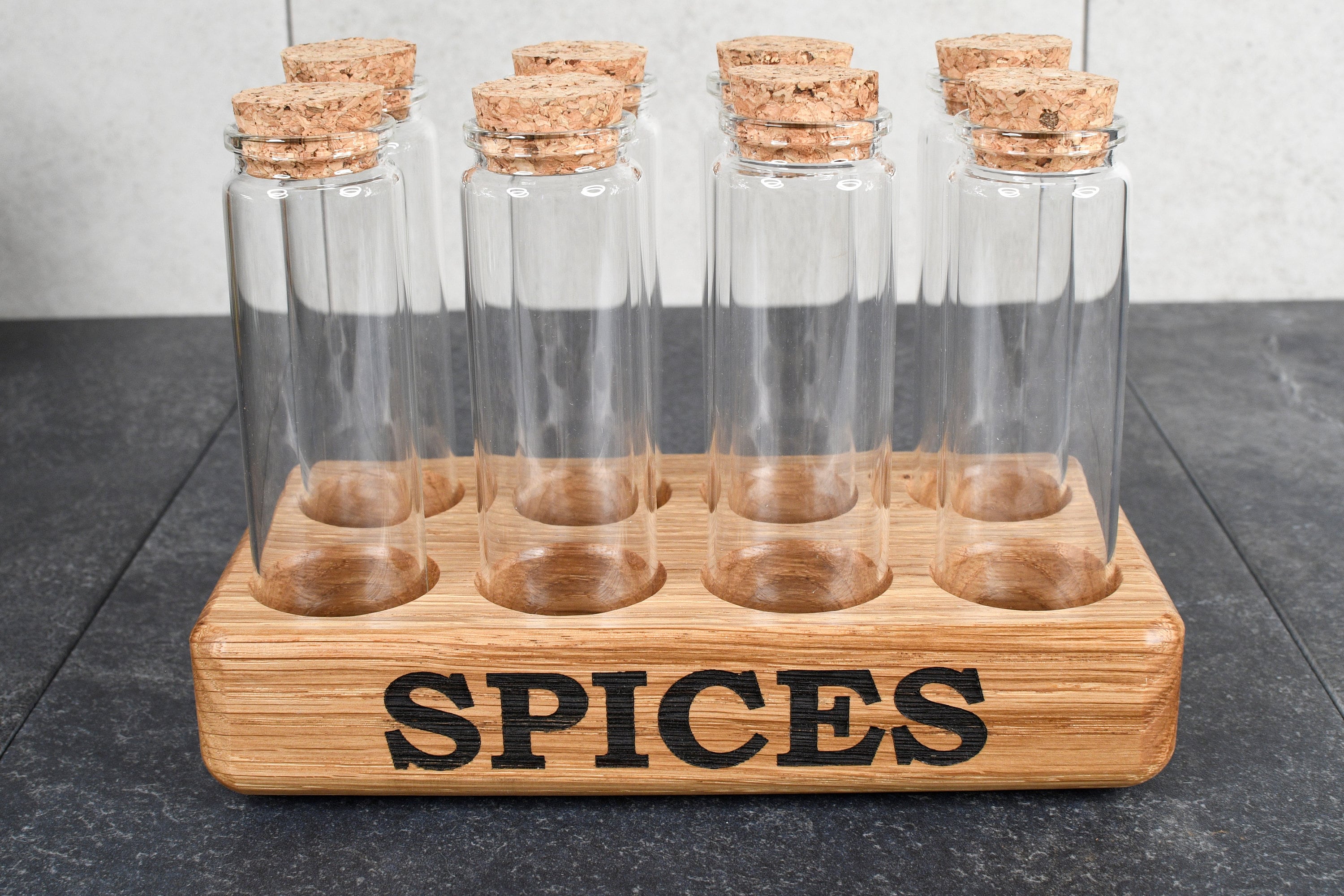 Oak Spice Tube Rack - Handmade Spice Rack - Etsy