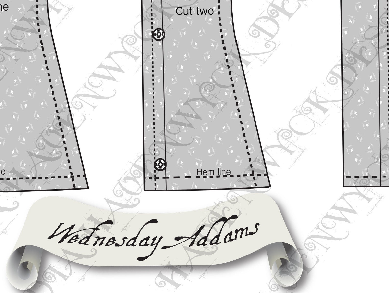 Wednesday Addams Dress Pattern for Neo Blythe Pullip Skipper Etsy