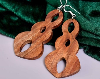 Drop Dangle Wooden Earrings for Girls & Women Jewellery UK-002