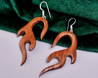 Drop Dangle Wooden Earrings for Girls & Women Jewellery UK-642