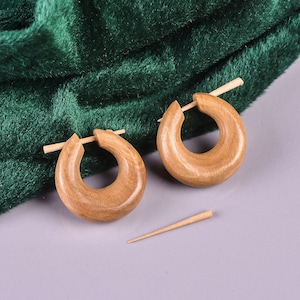 Boucles d’oreilles en bois Tribal Hoop faites à la main pour les filles et les femmes Bijoux ROYAUME-UNI-113
