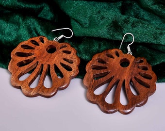 Drop Dangle Wooden Earrings for Girls & Women Jewellery UK-795