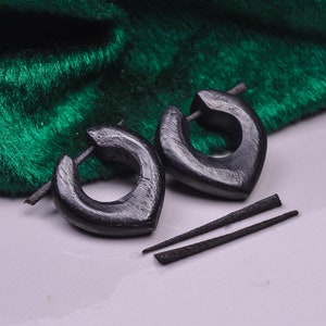 Handmade Black Arrow Head Wooden Earrings Unisex for Men & Women Jewellery UK-98