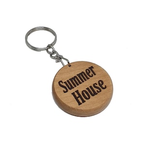Zomer huis sleutel sleutelhanger sleutelhanger houten tag fob