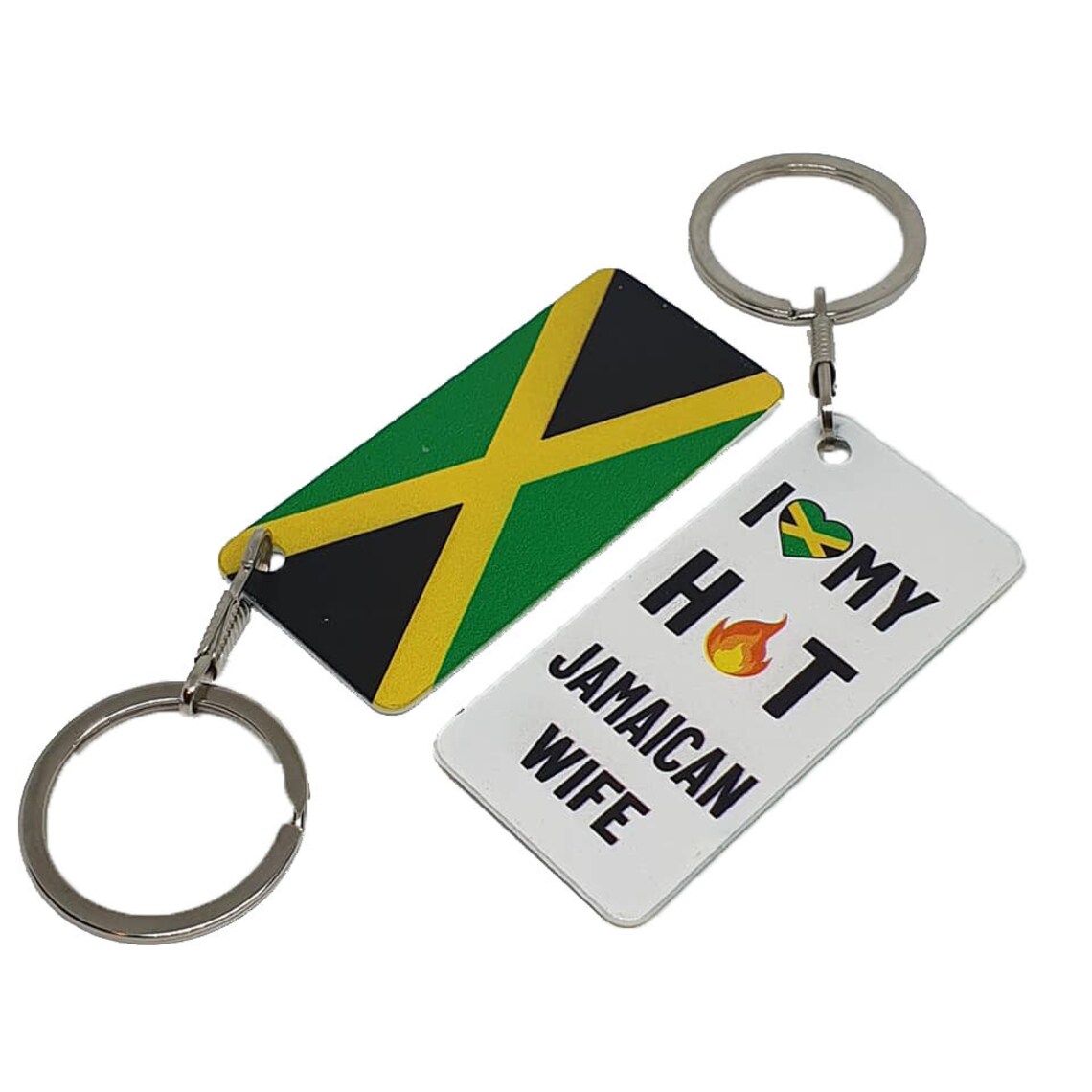 Jamaica Flag Keyring Keychain With I Love My Hot Jamaican Etsy UK