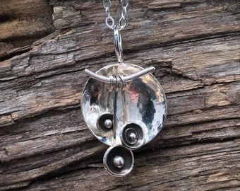 Handmade Polished Dome Sterling Silver and Sterling Silver Cup Decoration