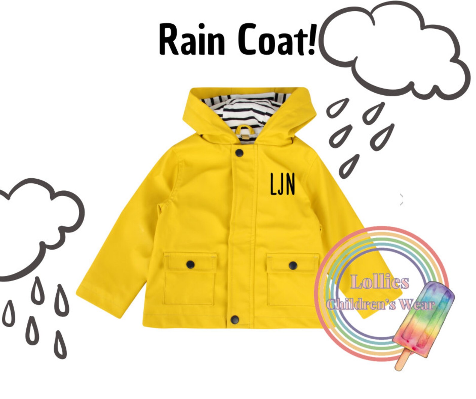 Personalised Childrens Raincoat Back to school. Etsy