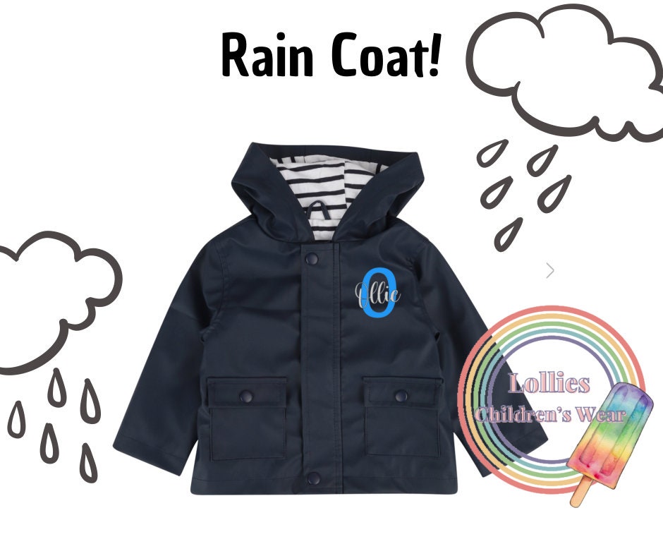 Personalised Childrens Raincoat Back to school. Etsy
