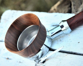 58 mm Magnetic Espresso Dosing Ring Funnel ~ Amerikan Walnut Oak Olive Wood