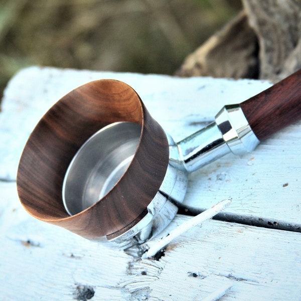 58 mm Magnetic Espresso Dosing Ring Funnel ~ Amerikan Walnut Oak Olive Wood - UPS Shipping (2-5 days)