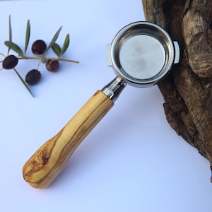 Custom Engraved For GAGGIA 58mm Bottomless  Portafilter  with  Handle  and Basket - American Walnut/Oak , Rosewood and Olive wood