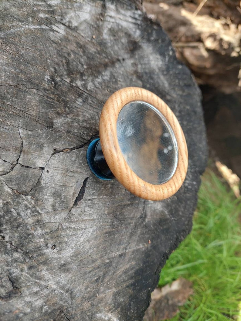 Handmade Shot Mirror Magnetic Adjustable Made with Real Walnut , Olive Wood , Oak Wood image 7