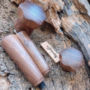 For La Pavoni Walnut  Set Handles Knob and Cap Kit