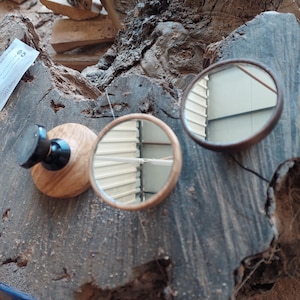 Extra Slim  Shot Mirror Handmade Magnetic Adjustable ~ Walnut ,  Olive Wood , Oak Wood New Model