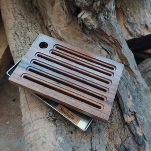 Walnut Water Resistant Gaggia Low Profile / Slim drip tray - Wooden cover with Stainless base