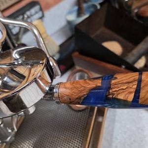 Portafilter Handle Epoxy & Olive Wood  M10 / M12 size