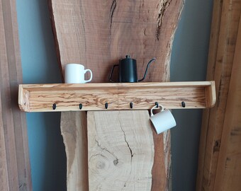 Olive wood Wall Cup Holder - Wood Selection -