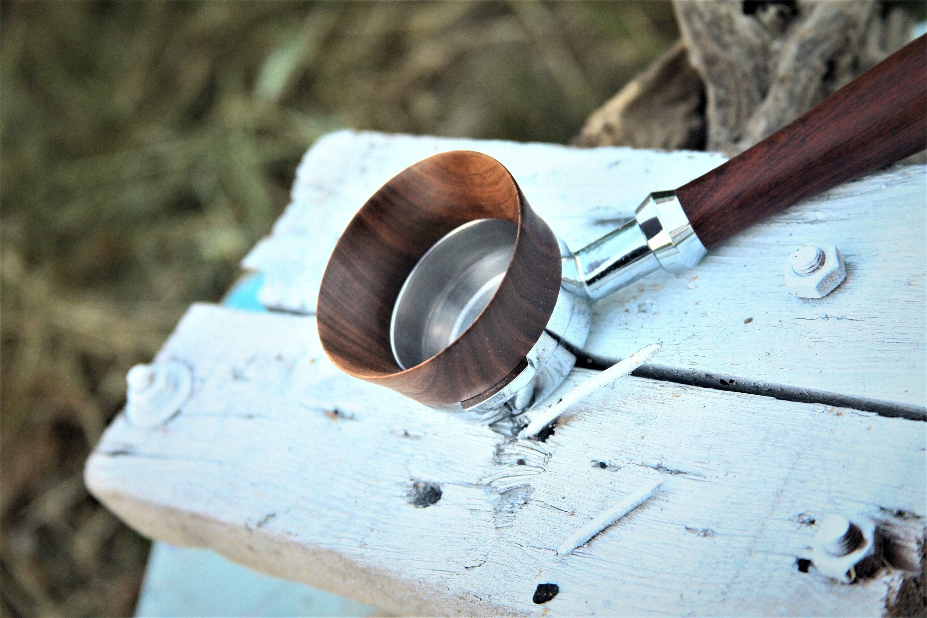 58 Mm Magnetic Espresso Dosing Ring Funnel ~ Amerikan Walnut Oak