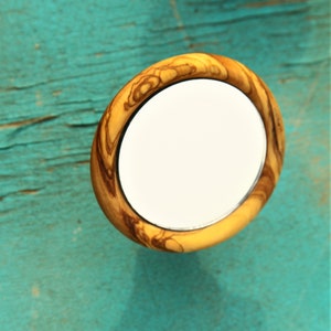 Handmade Shot Mirror Magnetic Adjustable Made with Real Walnut , Olive Wood , Oak Wood Olive Wood