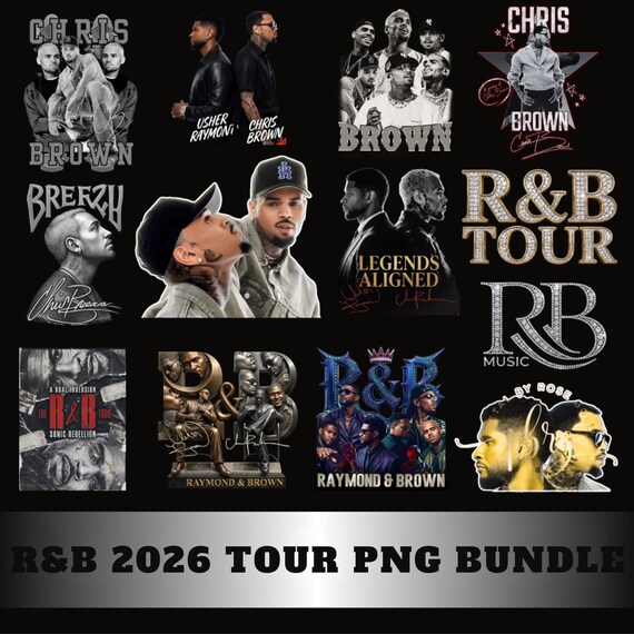 Chris Brown Usher R&B Tour 2026 PNG TShirt Design, Raymond and Brown Tour tshirt, Usher, Chris Brown Concert Tee (Digital Download)