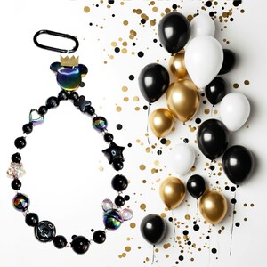 Whimsical Mickey Mouse Charm Keychain: Fairy Tale Stars & Hearts