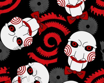 Saw Horror Seamless Goth Pattern Fabric Sublimation Digital Prints