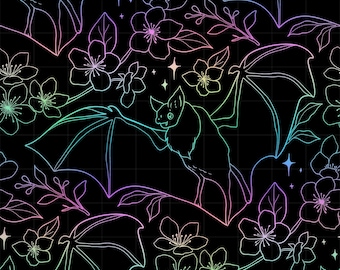 Bat Seamless Sakura Colorful Design Bundle Spooky Cute Sublimination File Digital Paper