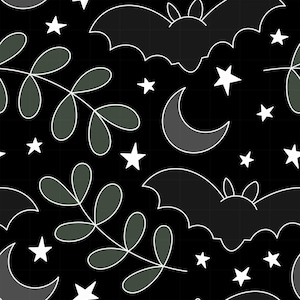 Bats Halloween Seamless Digital Pattern For Fabric Sublimation