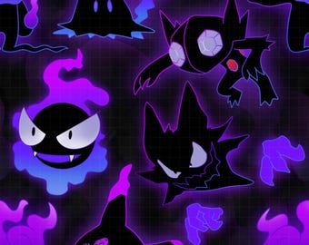 Ghost Poke Seamless Repeat Pattern for Fabric Sublimation, Digital Prints, Seamless pattern