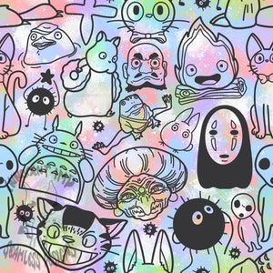 Anime Seamless Repeat Pattern for Fabric Sublimation, Digital Prints, Seamless pattern
