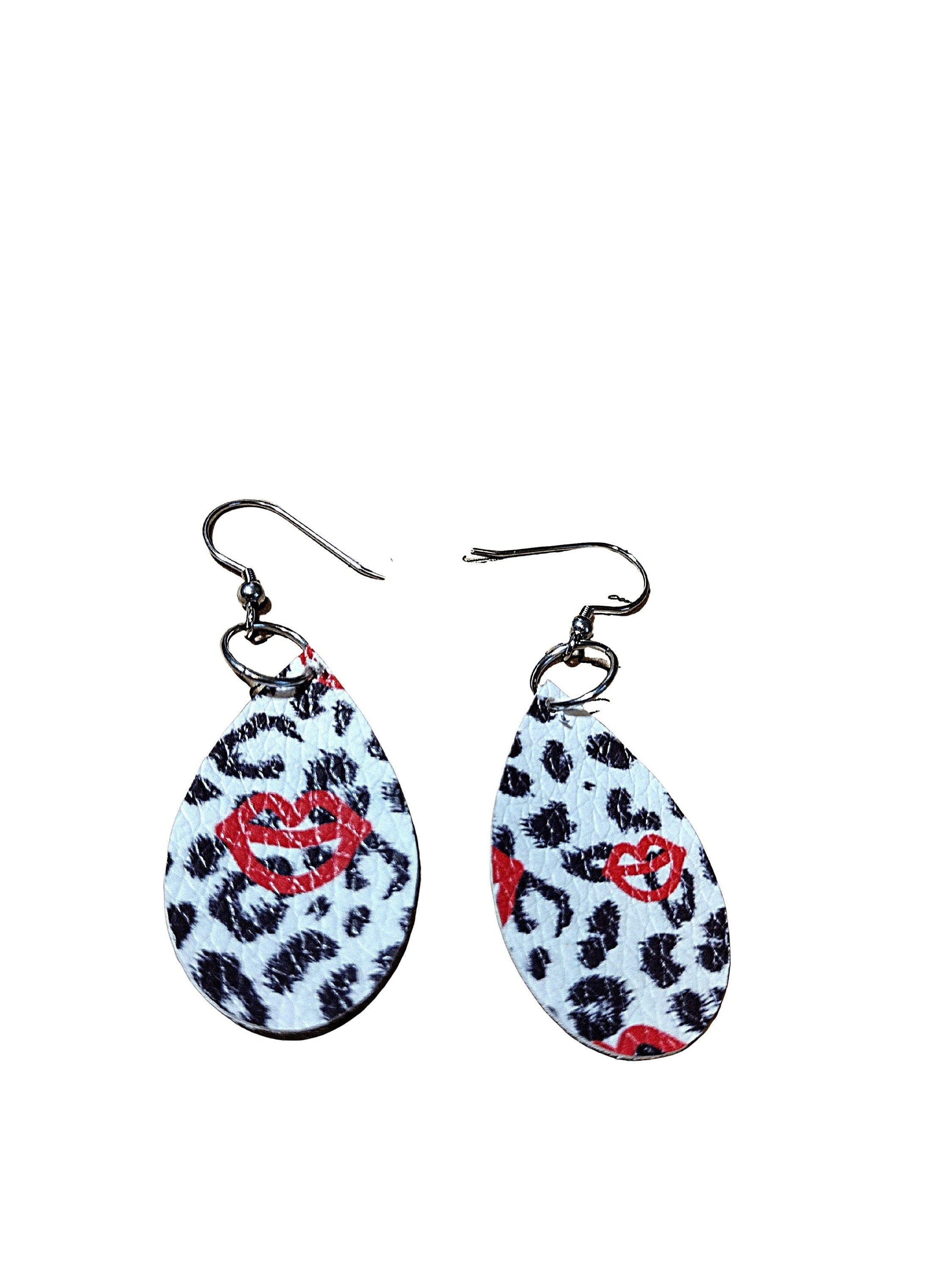 Leopard Print Teardrop Leather Earrings by Keep it Gypsy – Sweet
