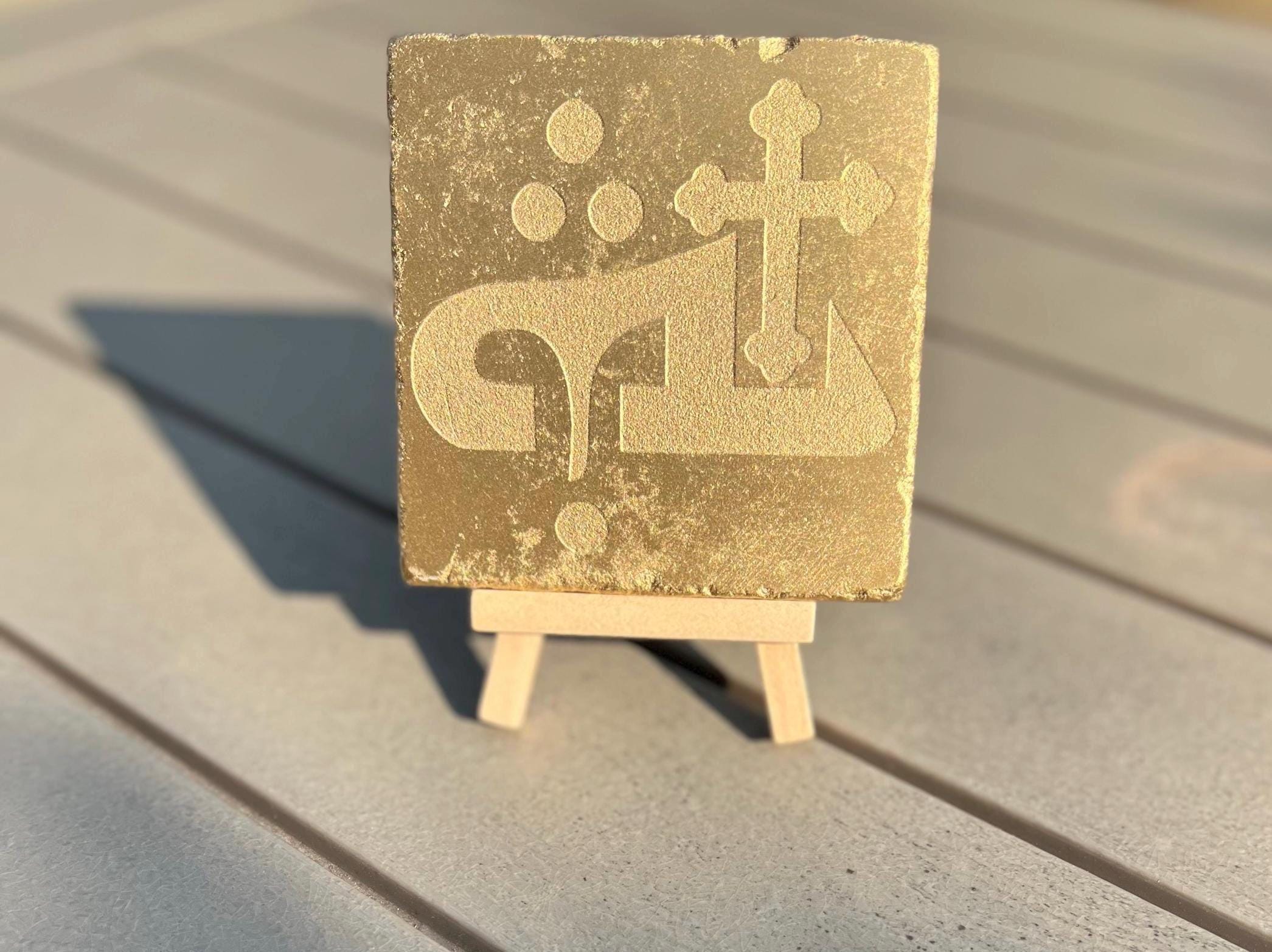 Handmade Assyrian God Tile, Syriac Script Plaque With Easel - Etsy