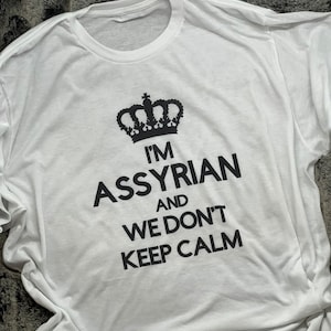 I&#39;m Assyrian and we don&#39;t keep calm t-shirt, Assyrian funny T-shirt, graphic T-shirt