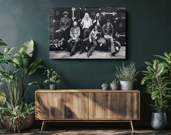 Classic Rock Band Allman Brothers Canvas Wall Art – Vintage Music Legends Print