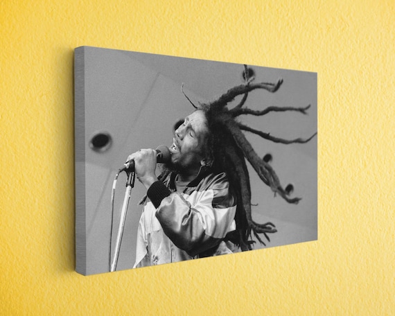 Bob Marley Singing Ready To Hang Canvas, Bob Marley Wall Art, Bob Marley Home Decor, Bob Marley Poster Ready To Hang or Rolled
