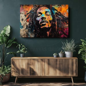 Bob Marley Reggae Ready to Hang Canvas Art, Bob Marley Canvas Wall Art, Bob Marley Home Decor, Bob Marley Poster Ready to Hang or Rolled