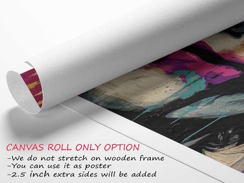 a roll of paper with a painting on it