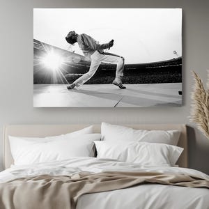 Black and White Rock Legend Concert Canvas Print, Music Lover Gift
