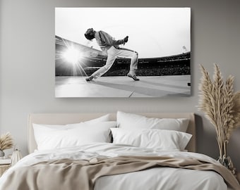 Black and White Rock Legend Concert Canvas Print, Music Lover Gift